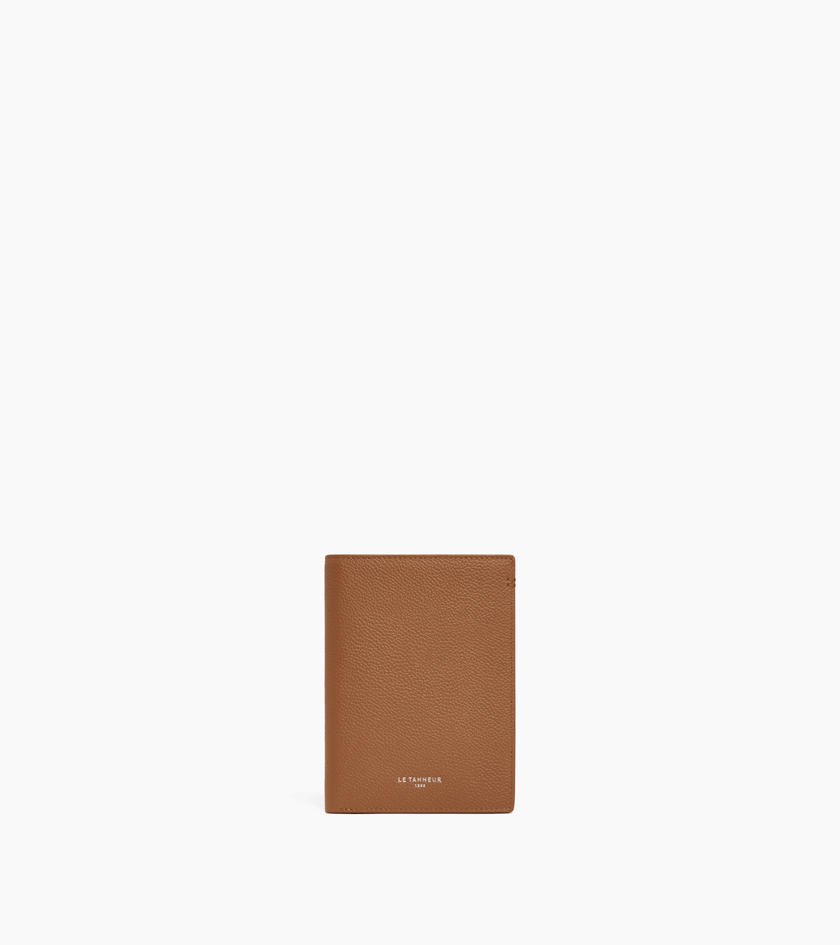 Grand portefeuille vertical zippé Lucien en cuir grainé
