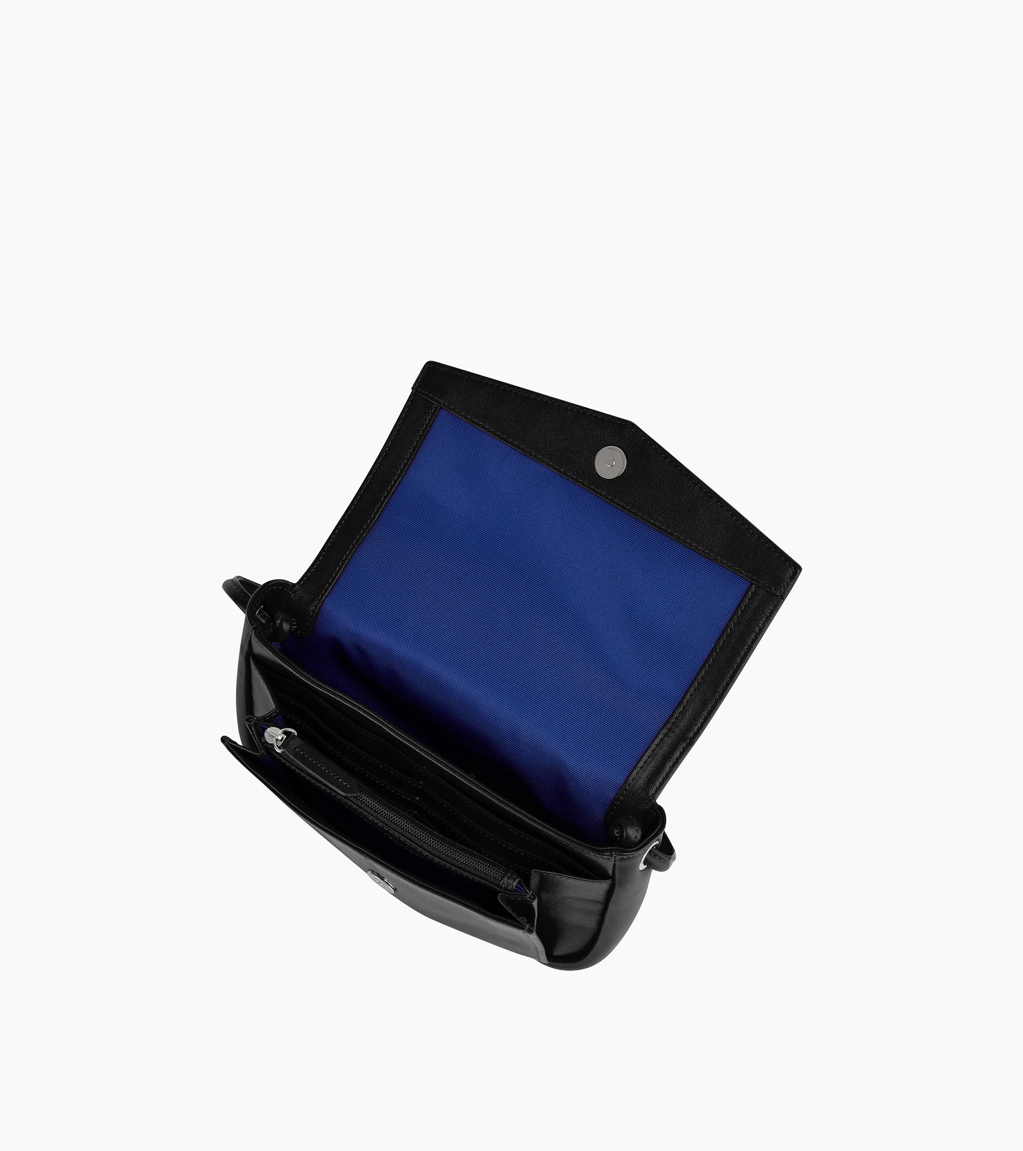 Charlotte Clutch aus glattem Leder mit abnehmbarer Schulterriemen