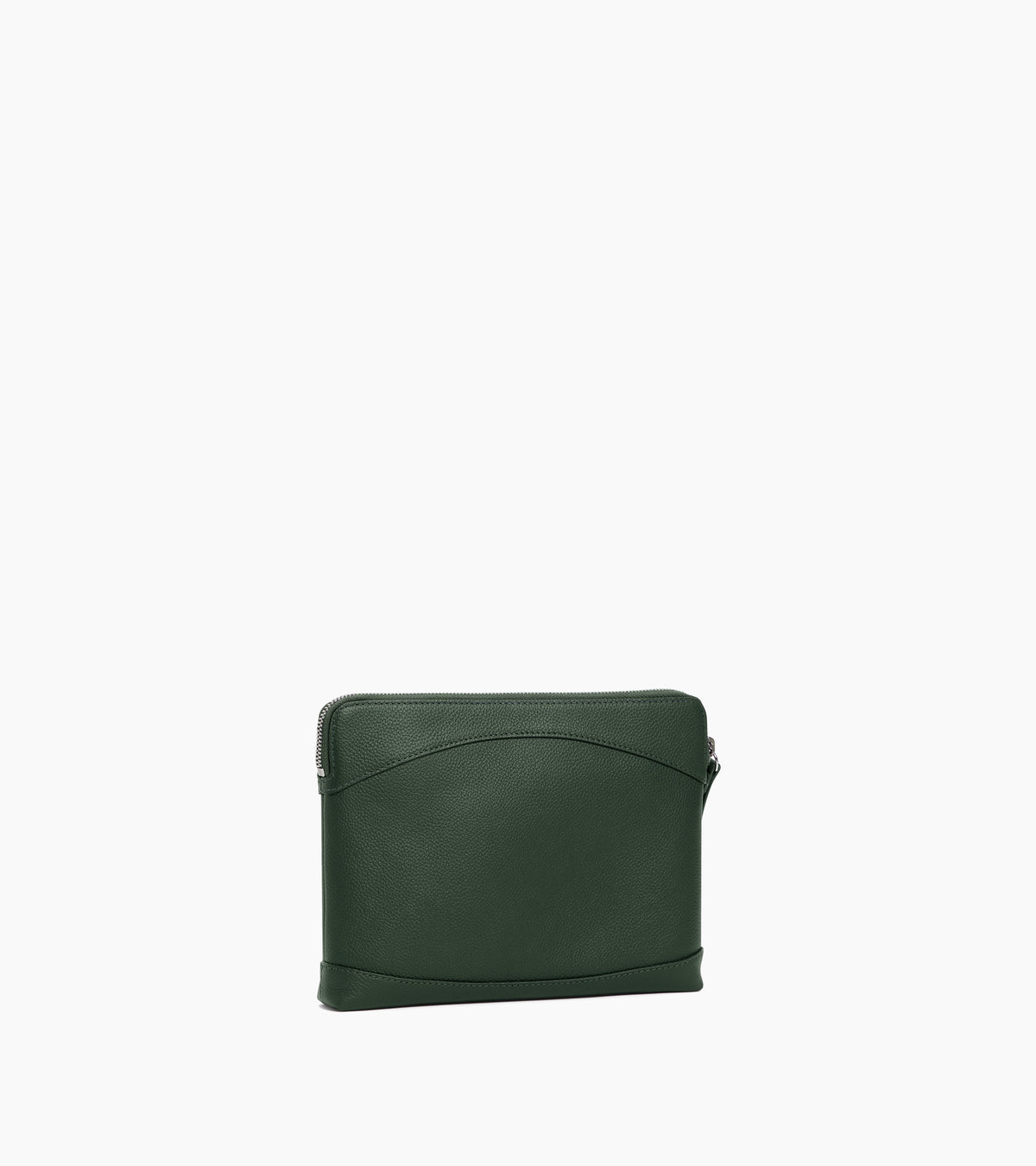 Pochette zippée en cuir grainé