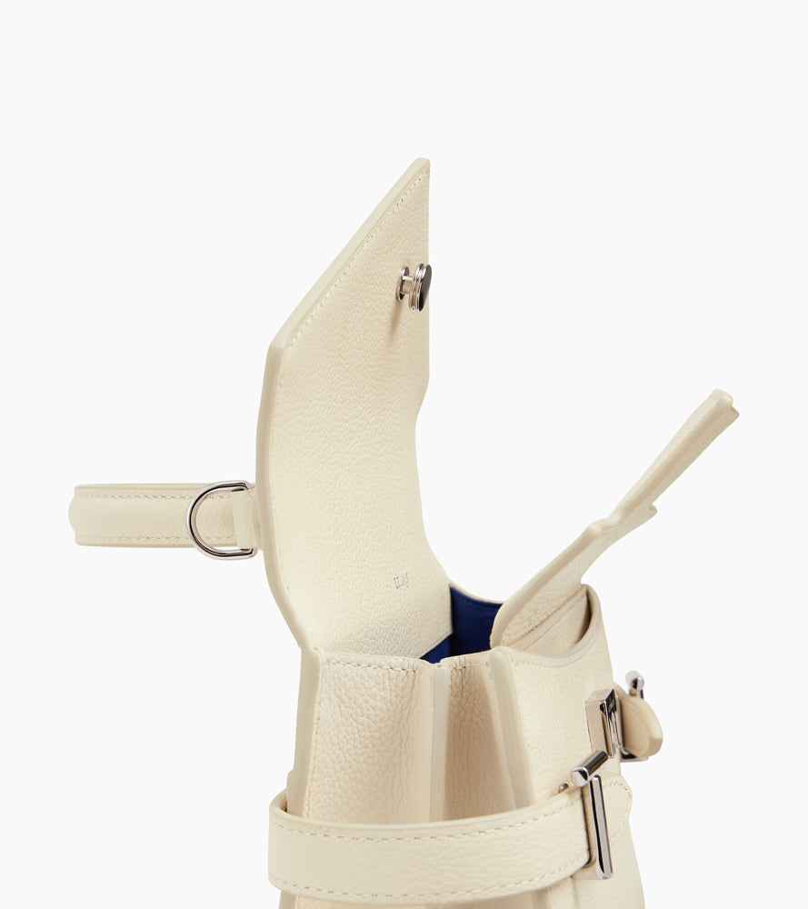 Petit sac à main double rabat Emilie en cuir grainé