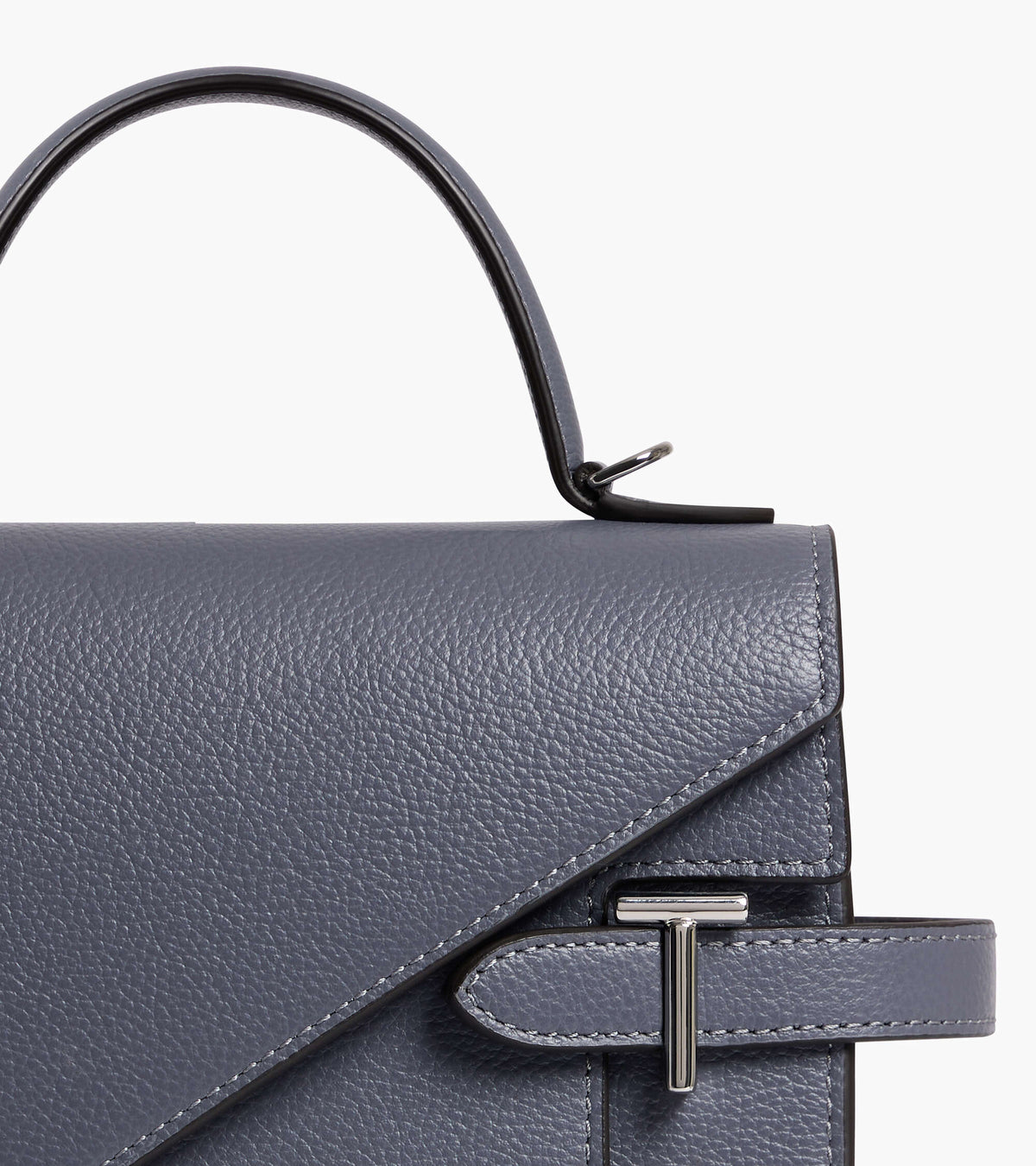 Sac à main double rabat moyen modèle Emilie en cuir grainé