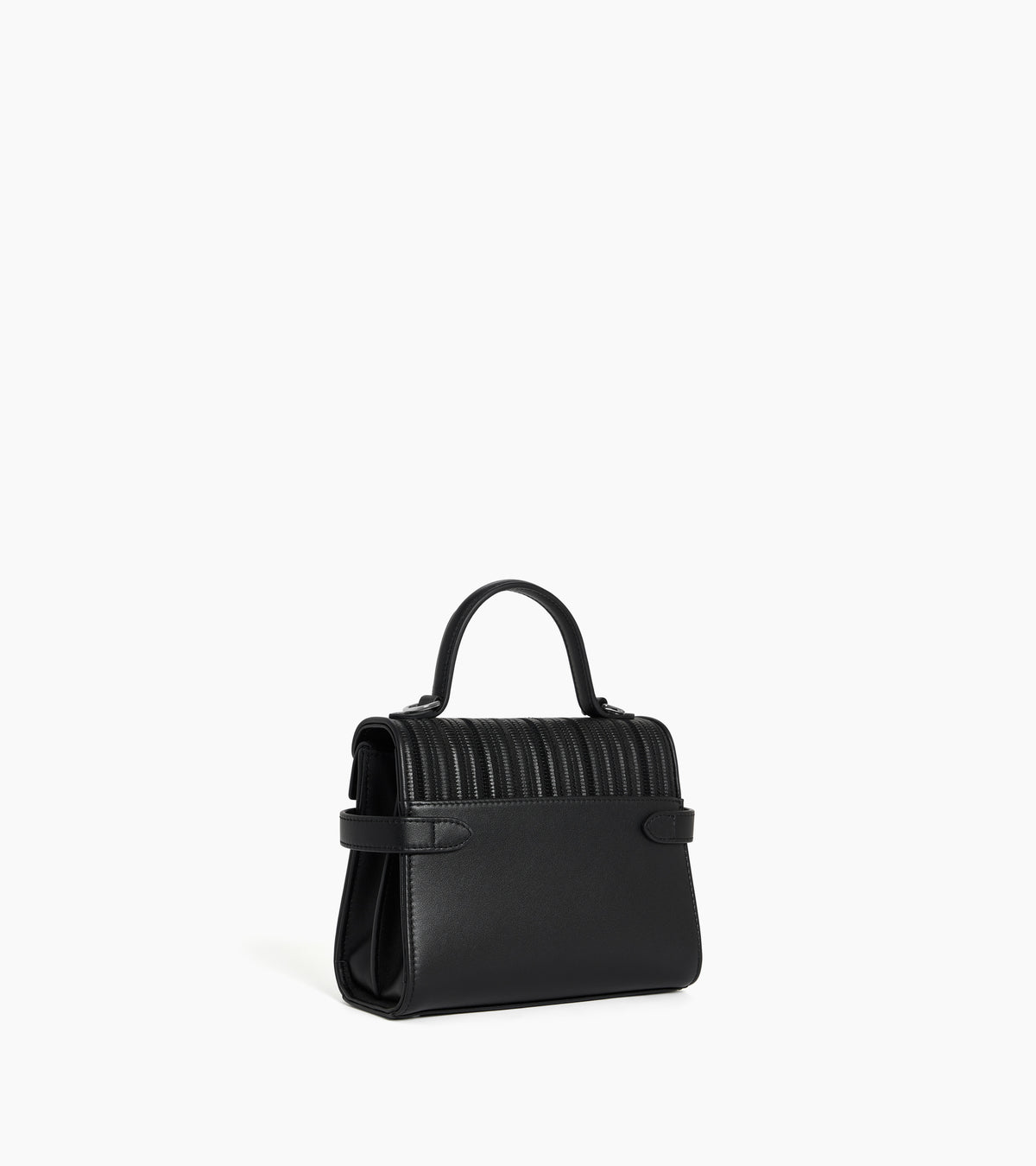 Petit sac à main double rabat Emilie en cuir tressé réemployé