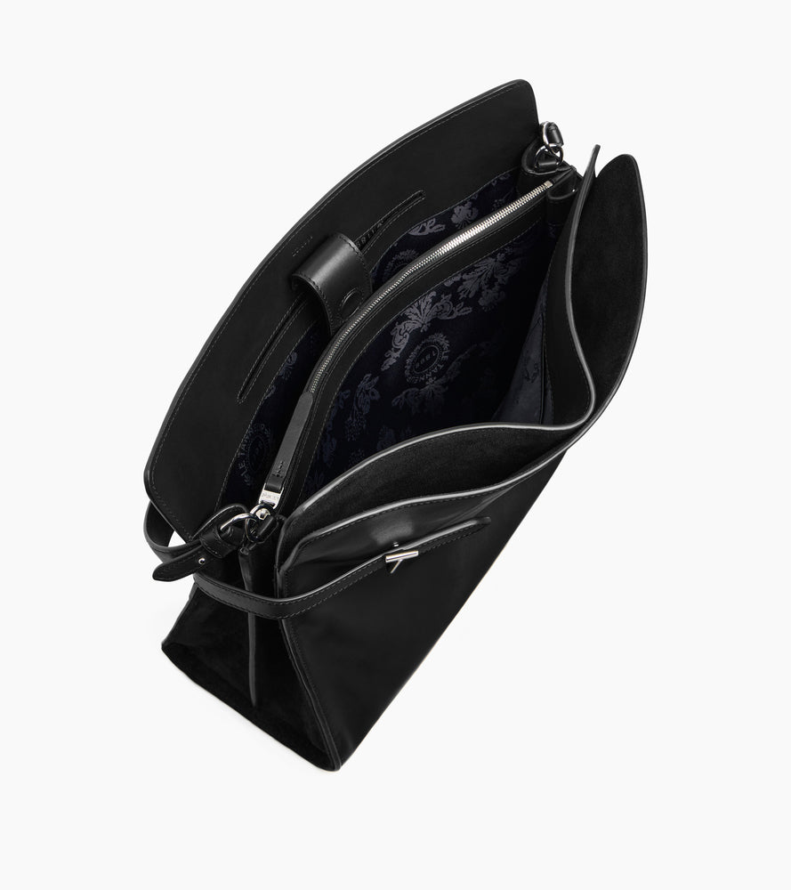 Sac porté épaule modèle maxi Emie en cuir lisse et nubuck