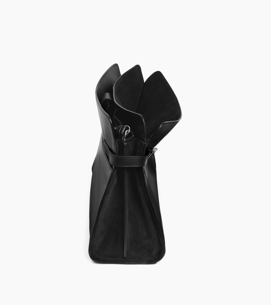 Sac porté épaule modèle maxi Emie en cuir lisse et nubuck
