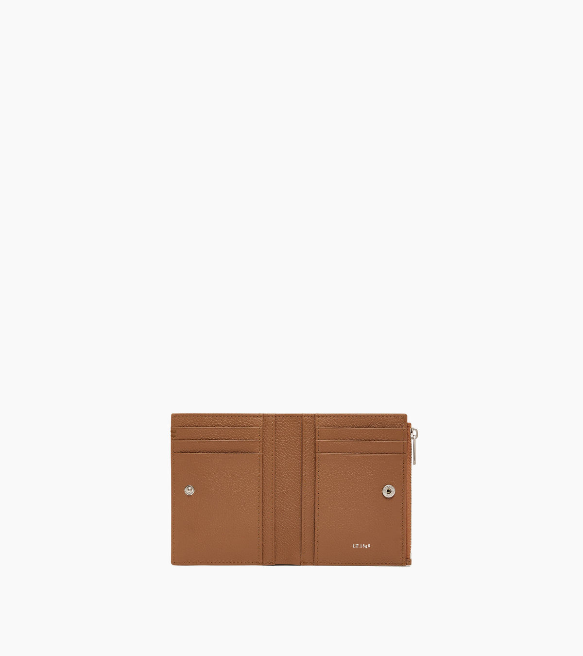 Petit portefeuille vertical zippé Lucien en cuir grainé