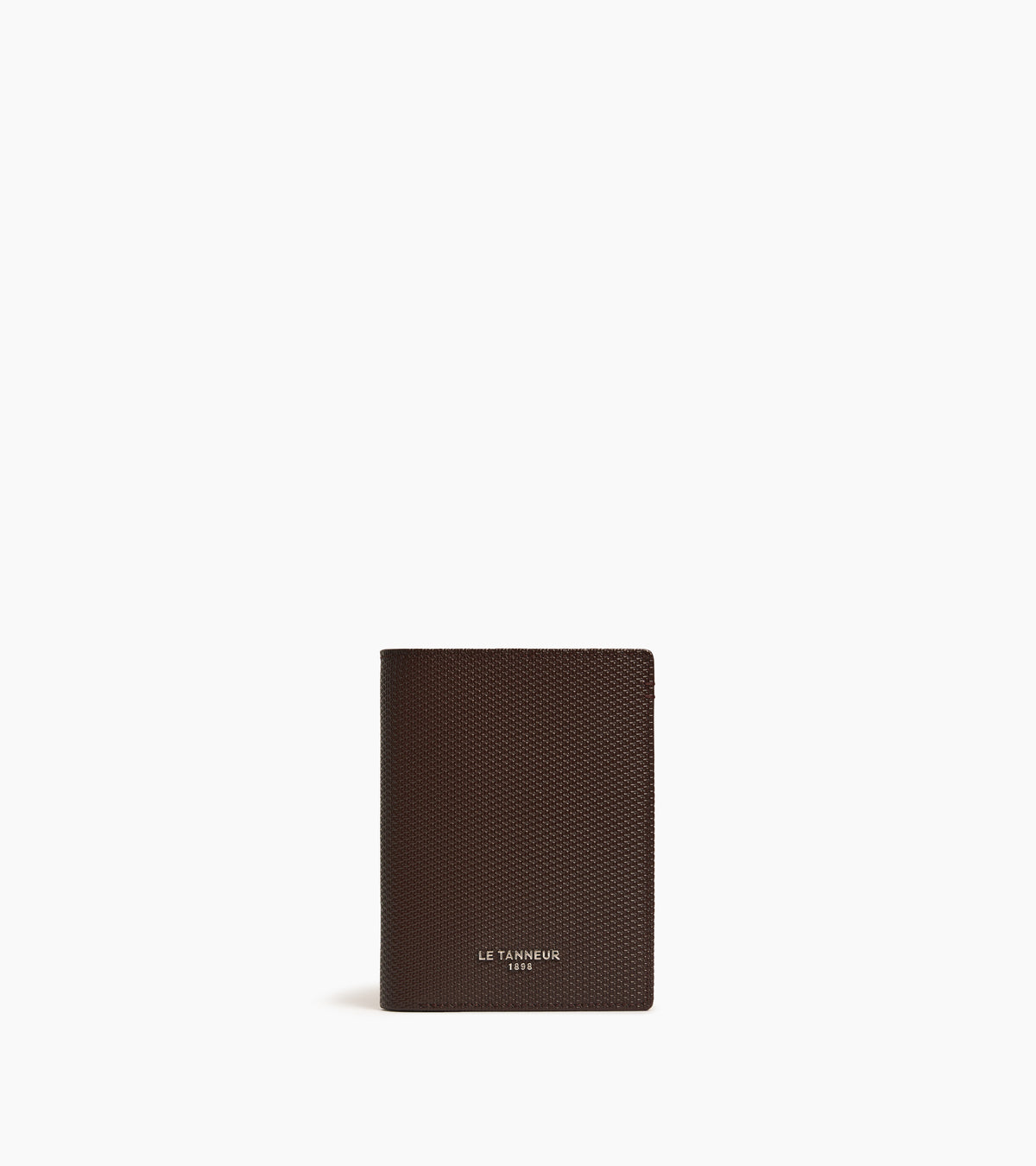 Portefeuille vertical zippé Lucien en cuir signature T