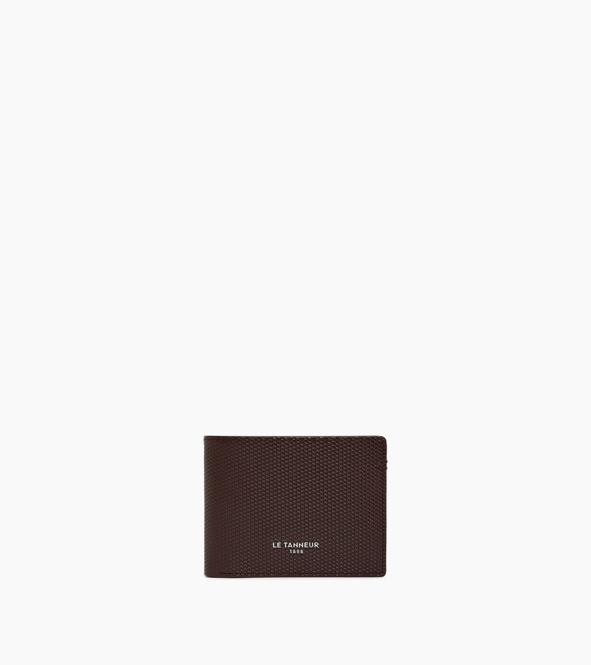 Portefeuille zippé horizontal Lucien en cuir signature T