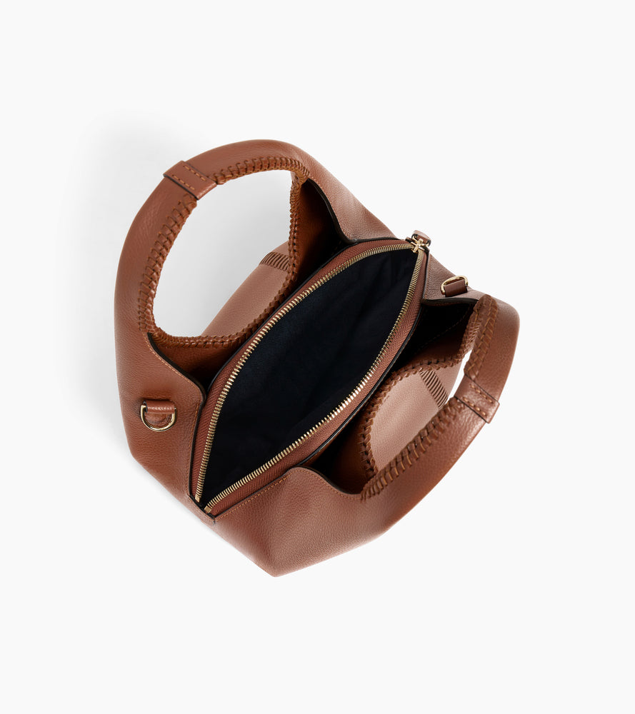 Petit sac à main Juliette en cuir grainé avec surpiqûres