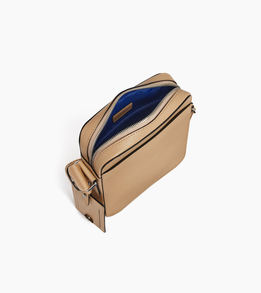 Petite sacoche zippée Emile en cuir grainé