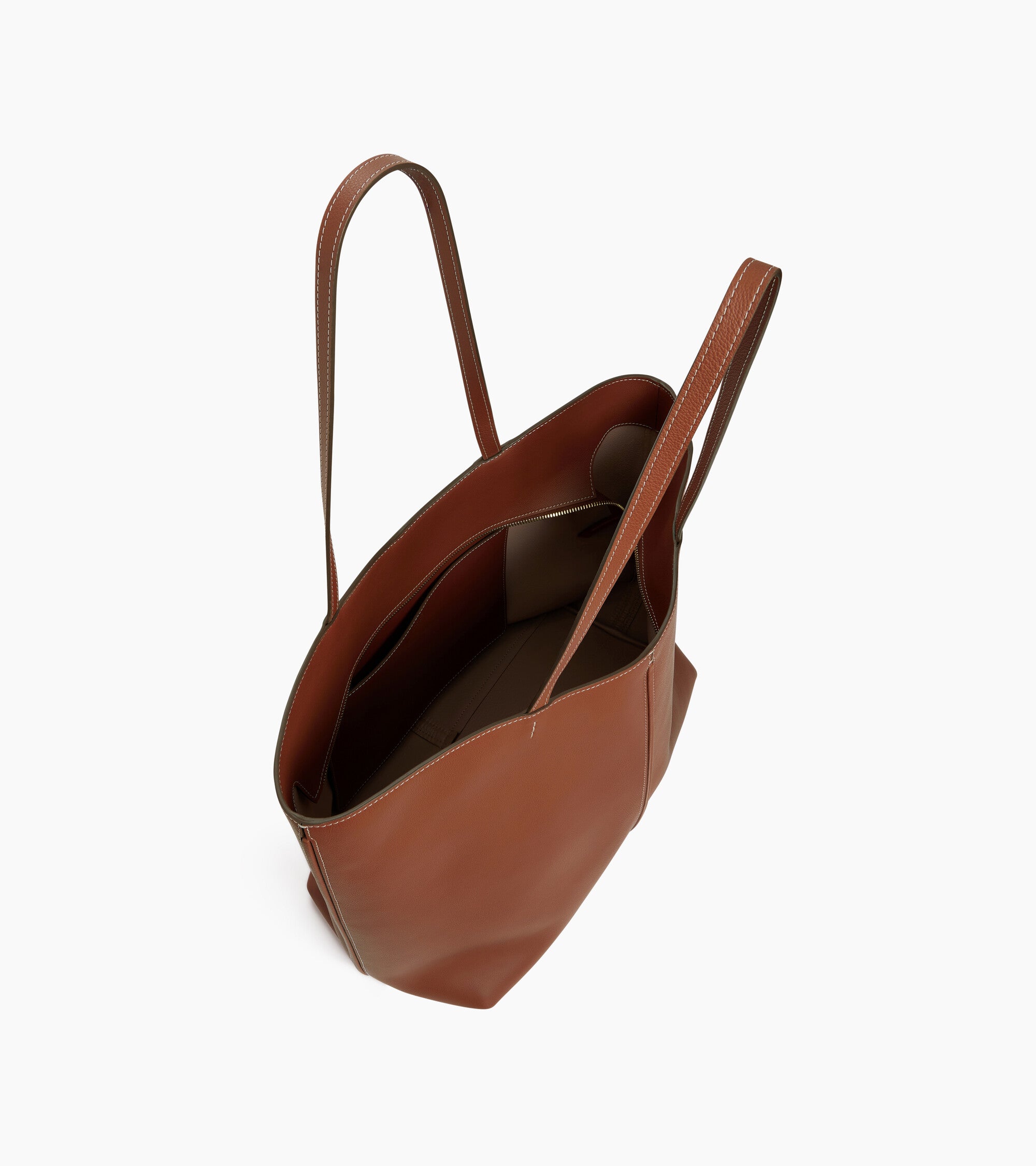 Bolso cabás grande Hortense de piel granulada de doble cara