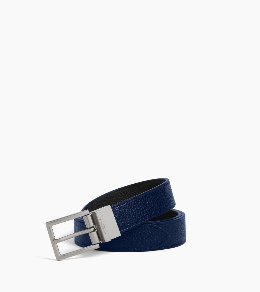Ceinture réversible homme avec boucle rectangle en cuir grainé